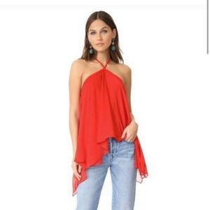Alice and Olivia halter tie handkerchief top